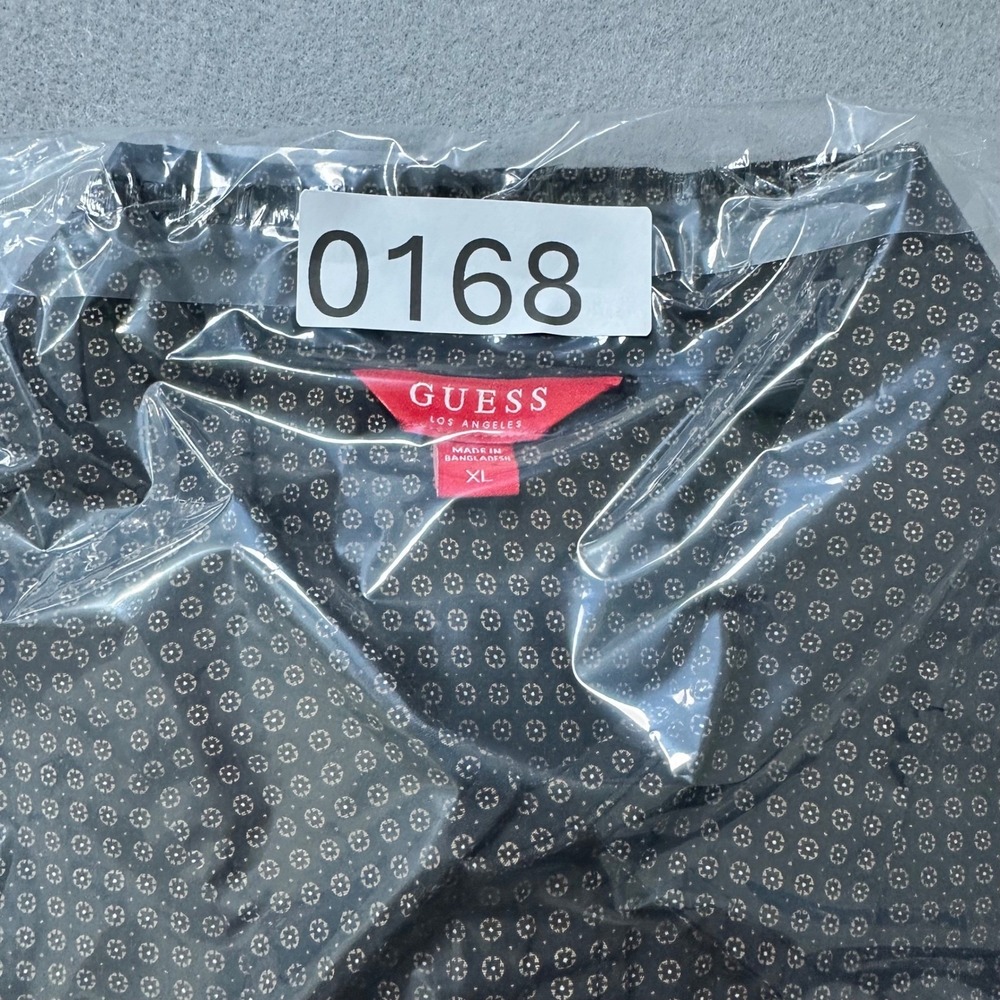 Guess Los Angeles Mens XL Black Tan Geometric Medallion Print Short Sleeve Shirt - Picture 8 of 8